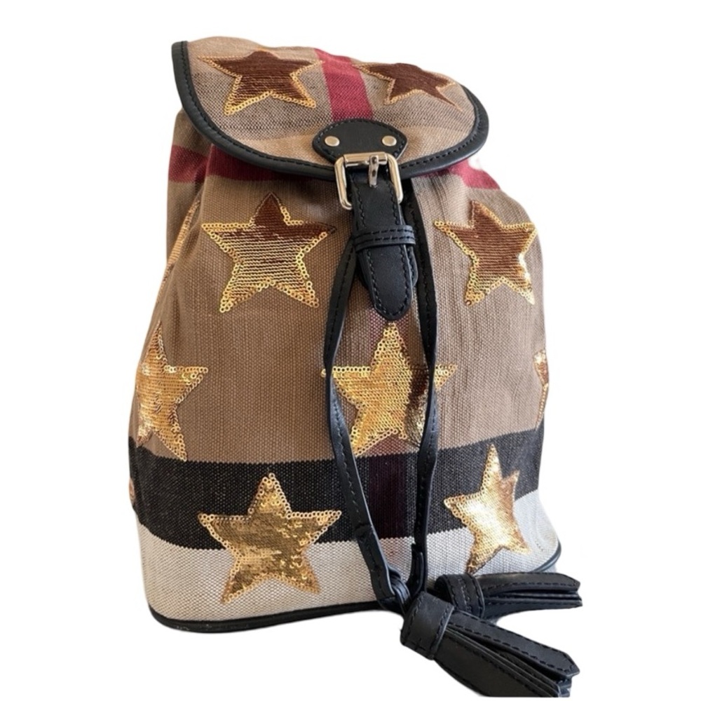 Burberry Gold Star Sequins Canvas Backpack
